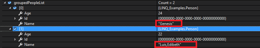 Grouped Query result