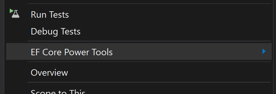 Ef core tools in visual studio
